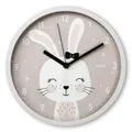 Produktbild: Hama Kinder Wanduhr (ohne Tickgeräusche, analoge Quarzuhr geräuscharm, Ø 25cm, Kindermotiv, für Kinderzimmer, Design Hase, mit Stunden-, Minuten- und Sekundenzeiger, inkl. Batterie)
