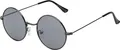 Produktbild: Herren Sonnenbrille Rund Form Designer 80er Modern Urlaub Sommer Strand 30559 Grau/Schwarz-Verspiegelt