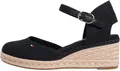 Produktbild: Tommy Hilfiger Damen Wedge Sandalen Closed Toe aus Canvas, Schwarz (Black), 41