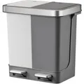 Produktbild: PROREGAL Funktionale Treteimer Aus Kunststoff Mit Soft Close Deckel 20 Liter HxBxT 40 x 39,5 x 29,6 cm 2 Kunststoff Innenbehälter Weiß&Grau