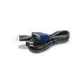Produktbild: TRENDnet TK CU06 - Tastatur- / Video- / Maus- (KVM-) Kabel - USB Typ A, 4-polig, HD-15 (M) - HD-15 (M) - 1,8m - Schwarz (TK-CU06)