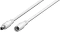 Produktbild: GOOBAY DC-Adapterkabel 2,5 mm, DC-Stecker auf DC-Kupplung, weiß, 3 m