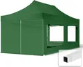 Produktbild: TOOLPORT 3x6m Stahl Faltpavillon, inkl. 4 Seitenteile, dunkelgrün
