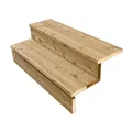 Produktbild: Berlin - Terrassentreppe Holz - H37cm 2 Stufen, Breite 100cm, MIT Setzstufen- Vinuovo - Set für Ihre Außentreppe aus Holz