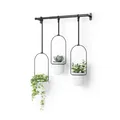 Produktbild: Umbra Triflora Hängeblumentopf für Fenster, Indoor-Kräutergarten, 3er-Set, Weiss/Schwarz