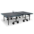 Produktbild: JOOLA Tischtennisplatte Outdoor J500A - Profi Tischtennistisch 6 MM Aluminium-Verbundoberfläche Wetterfest-Klappbares Untergestell-Schneller Aufbau, Grau/Blau, 274 x 152,5 x 76 cm
