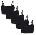 Produktbild: TupTam Mädchen Bustier mit Spaghettiträger 5er Pack, Farbe: Schwarz, Größe: 134-140