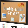 Produktbild: VEVOR Pinnwand Kork 407 x 559 mm, Pinnwand Kork Holzrahmen, Pinnwand aus Kork, Korkwand Pinnwand - Befestigungsmaterial und Druckstifte im Lieferumfang Enthalten, Holzrahmen, in Haushalten, Büros usw.