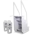Produktbild: Schwimmbadleiter Easy Entry Synthetic 4-stufig - Kunststofftreppe mit 2 Gewichten - Variable Beckentiefe 122 bis 137 cm - Für eingelassene Pools - Bis 110 kg