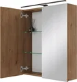 Produktbild: Planetmöbel ARIA Spiegelschrank für das Bad 60 cm mit Beleuchtung und Steckdose Gold Eiche