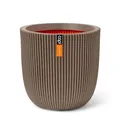 Produktbild: Capi Europe - Blumentopf Kugel Groove NL - 35x34 - Warm Taupe - Öffnung Ø29 - Blumentopf für den Innen- und Außeneinsatz - KGVWT932