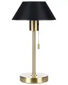Produktbild: BELIANI Tischlampe Schwarz und Gold mit Kegelschirm und Zugschalter Arbeitszimmer Modern