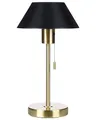 Produktbild: Beliani Moderne Tischleuchte aus Stahl mit Zugschalter für das Arbeitszimmer Schwarz und Gold Caparo