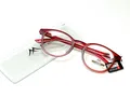 Produktbild: Herren und Damen Lesebrille rot aus Kunststoff mit Federscharnier +2,0 Neu