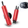 Produktbild: Sosayet 2 In 1 Gurtschneider Notfallhammer - 2 Stück Hammerdex Glasbrecher - Notfallhammer Auto mit Gurtschneider - Aufgerüstet Emergency Rescue Tool - Sicherheitshammer Auto fürs Bus, PKW, LKW (Rot)