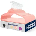 Produktbild: SereneLife Kleiderbügel Platzsparend Rosa, 50 Stück Kleiderbügel Samt rutschfest, Hangers Clothes Ultradünn 360° drehbarer Haken für Röcke & Hosen für Ihre Garderobe, Einkerbungen im Schulterbereich