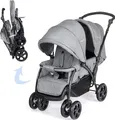 Produktbild: Geschwisterwagen 2 in 1, Doppelkinderwagen Faltbar Zwillingswagen Puppenwagen, Kinderwagen Babywagen mit Doppelsitz, Reisebuggy für Geschwister, Grau