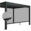 Produktbild: Juskys Pavillonseitenteil Tahiti, 400x240 cm, 4 m, Seitenwand für Lamellendach, Alu & Stoff, Rollo einstellbar grau 400 cm x 240 cm