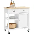 Produktbild: SoBuy Küchenwagen, Weiß, Holzwerkstoff, Holz, Kiefer, 87x89x48 cm, Esszimmer, Servierwagen