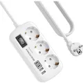 Produktbild: Mehrfachsteckdose mit USB, Surge Protection, Schalter, Wandmontage, 7 Ausgänge