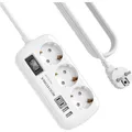 Produktbild: 3 Fach Steckdose mit Überspannungsschutz Mehrfachsteckdose 4 USB2 USB-C, Stec...
