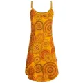 Produktbild: Vishes Minikleid Damen Sommer-Kleider Jersey-Kleid Mini-Kleid Spagettiträger-Kleid Goa, Guru, Hippie Style gelb 40