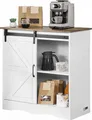 Produktbild: VEVOR Kaffeebarschrank 80 x 35 x 80 cm Kaffeebarschrank im Landhausstil mit drei Lagerebenen, Kaffeebartisch mit Scheunentür, Wohnzimmereingang