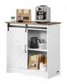 Produktbild: VEVOR Kaffeebarschrank 80 x 35 x 80 cm Bauernhaus-Kaffeebarschrank mit 3-stufigem Stauraum, Kaffeebartisch mit Scheunentor, Sideboard-Buffetschrank für Wohnzimmer Eingangsbereich