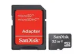 Produktbild: Sandisk SDSDQM-032G-B35A MICROSD 32GB CARD+SD ADAPTER SDSDQM-032G-B35A, 32 G ~E~