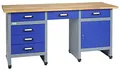 Produktbild: Küpper Werkbank 12577, 170 x 60 x 84 cm, 6 Schubladen, 1 Tür, 300 kg Traglast, 30 mm Massive Buchenarbeitsplatte