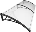 Produktbild: VOUNOT® Vordach für Haustür, 200 x 80 cm Transparentes Pultbogenvordach Schwarz