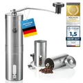 Produktbild: ® Kaffeemühle aus Edelstahl und Keramik Mahlwerk - Manuelle Handkaffeemühle f...