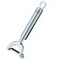 Produktbild: RÖSLE Julienneschäler, bewegliche Klinge, hochwertig, ergonomisch geformter Obst- und Gemüseschäler, Edelstahl 18/10, hochglänzend / matt, Silberfarben, 17,5 x 6 x 1,9 m