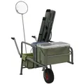 Produktbild: vidaXL Angelwagen Grün mit Rad Pulverbeschichteter Stahl