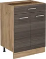 Produktbild: Vicco Küchenunterschrank R-Line, 60 cm mit Schublade, ohne Arbeitsplatte, Edelgrau/Goldkraft Eiche