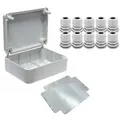 Produktbild: ARLI SET: Abzweigdose  IP67 Aufputz 250 x 200 x 90 mm inkl. Montageplatte + 10x Kabelverschraubungen M20 x 1,5 mm