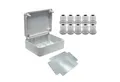 Produktbild: ARLI Verteilerbox Abzweigdose IP67 Aufputz 250x200x90mm Feuchtraumdose + Montageplatte, nach Auswahl: Kabelverschraubung M12 M16 M20 M25