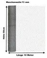 Produktbild: Hasendraht verzinkt 50cm x 10m Sechseckdraht Draht Drahtzaun Kaninchendraht 13mm