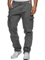 Produktbild: Indicode Herren William Cargohose aus Baumwolle m. 7 Taschen inkl. Gürtel | Outdoorhose Iron, L