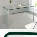 Produktbild: Extravaganter Glas Esstisch FANTOME 120 cm transparent Schreibtisch Glastisch