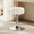 Produktbild: Schminkhocker, Schminkstuhl, Sitzhocker, höhenverstellbar, 360° drehbar, PU, dicke Polsterung, für Schlafzimmer, Küche, Esszimmer, cremeweiß - Weiß