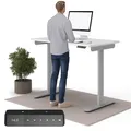 Produktbild: Ergotopia Desktopia One höhenverstellbarer Schreibtisch | elektrischer Schreibtisch höhenverstellbar | Bürotisch höhenverstellbar, Verstellbarer Tisch TÜV-geprüft, 7 Jahre Garantie 120x65 cm