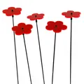 Produktbild: 5 Stück SUNPLAY Sonnenfänger Ø5cm Suncatcher Gartenstecker Blumen ROT