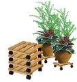 Produktbild: BigDean Blumentopfuntersetzer Pflanzenroller eckig Buchenholz Holz 30cm 120Kg Rolluntersetzer, Zubehör für Blumentöpfe, Möbel, Tonnen, Kübel, Set, 4-tlg., 4x - 30 x 30 cm, 120kg Tragfähig