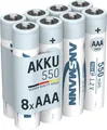 Produktbild: ANSMANN Akku AAA 550mAh Micro NiMH 1,2V – 1000x wiederaufladbar (8 Stück)