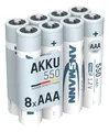 Produktbild: ANSMANN Akku AAA 550 mAh NiMH 1,2 V (8 Stück) - Micro AAA Batterien wiederaufladbar, geringe Selbstentladung Dank maxE für jahrelangen Einsatz, hochstrom- und schnellladefähig