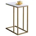 Produktbild: Beistelltisch Wohnzimmertisch Sofatisch Couchtisch gold/weiß Metall Retro Stil