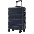 Produktbild: YONSLY Handgepäckkoffer Reisekoffer Trolley Handgepäck Hartschale, 4 Rollen, Zahlenschloss, ABS-Hartschale, 360°-Rollen, weicher Gummigriff blau 66 cm