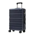 Produktbild: YONSLY Trolley Reisekoffer, Rollkoffer Handgepäck, Travel Suitcase Hartschalenreisekoffer mit 4 Rollen 360°, Zahlenschloss, Weicher Gummigriff (L, Dunkelblau)