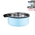 Produktbild: Wassernapf für Hundekäfige und Käfige, 2-in-1 Futternapf zum Aufhängen, Edelstahlkäfig, Hundenapf, mittelgroß, Blau, 1,7 l/1 Stück
